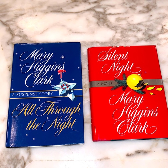 🥰 ♥️ 2 Books, “Silent Night”, “All Through the Night”; Mary Higgins Clark - Picture 1 of 5